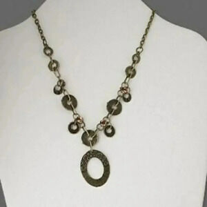 Handcrafted Steampunk Antiqued Brass & Vintage Glass Crystal Necklace